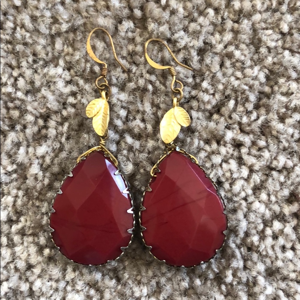 Red drop earrings
